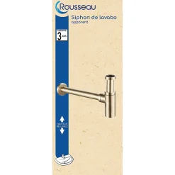 Rousseau Siphon de lavabo réglable laiton brossé 70mm