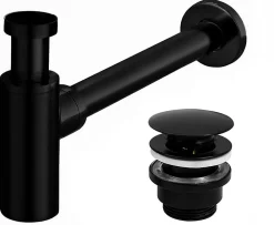 Rea Evacuation De Baignoire-Siphon De Lavabo Universel Clic-Clac Black