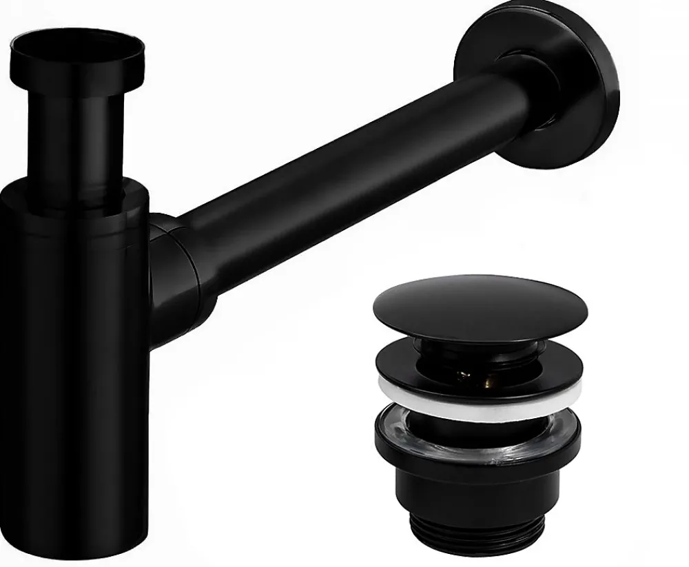 Rea Evacuation De Baignoire-Siphon De Lavabo Universel Clic-Clac Black