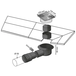 Wirquin Evacuation De Douche|Siphon De Douche-Siphon de sol / douche 100 x 100 mm