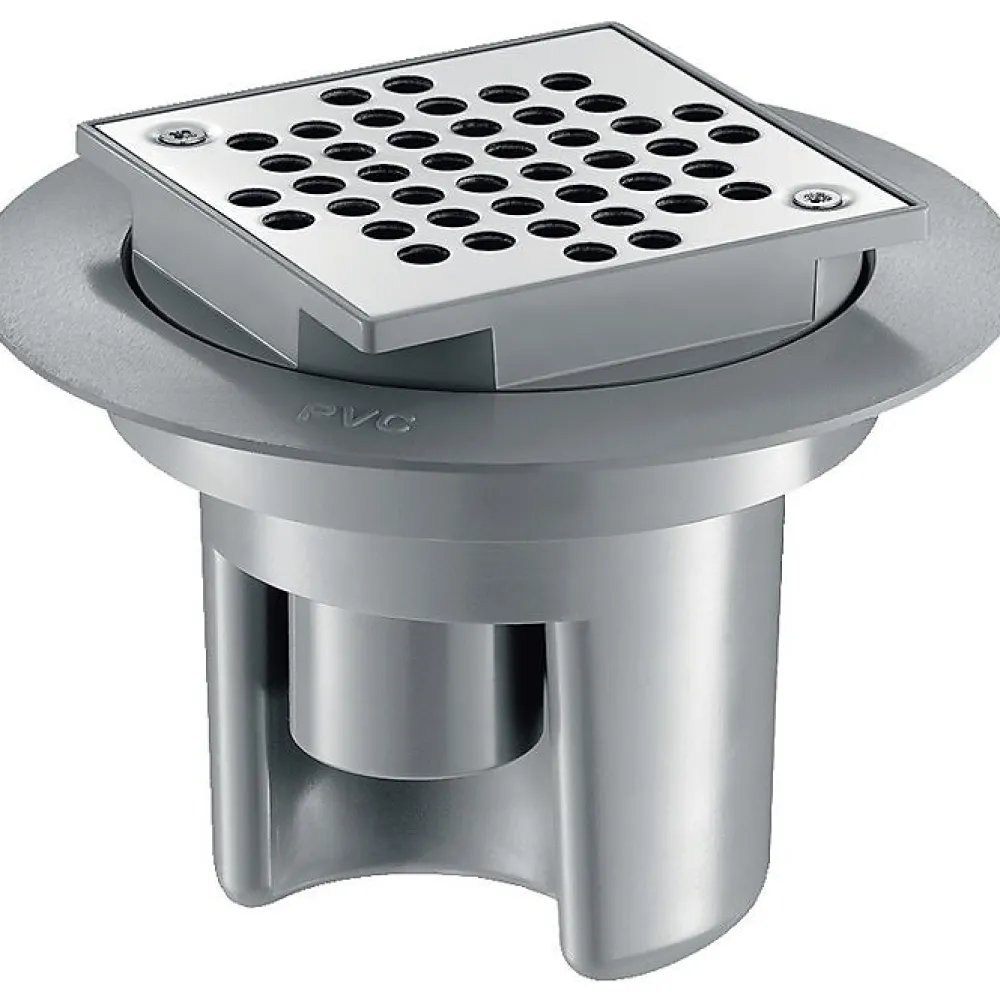 Delabie Evacuation De Douche-Siphon de sol à hauteur réglable - 100 x 100 mm -