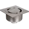 ACO Siphon de sol Netdrain Standard - Inox 304 sablée - Platine 200 x 200 mm - Sortie verticale DN63 mm - PMR