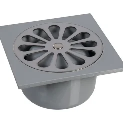 Grandsire Evacuation De Douche-Siphon de sol PVC gris - 100 x 100 mm -