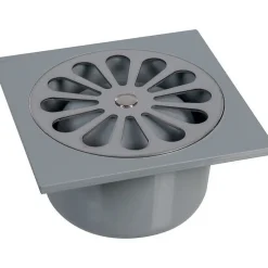 Grandsire Evacuation De Douche-Siphon de sol PVC gris - 100 x 100 mm -