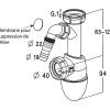 Nicoll Siphon d'évier avec prise M.A.L - 1'1/2 - Diamètre 40 mm - Easyphon -
