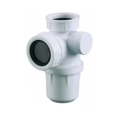 Valentin Siphon d'évier à culot blanc - 1'1/2 - Diamètre 40 mm -