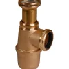Valentin Siphon d'évier à culot laiton brut - 1'1/2 - Diamètre 40 mm -