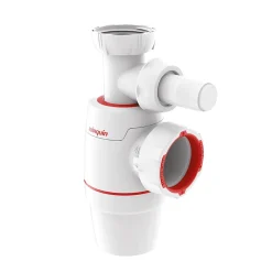 Wirquin Siphon Neo pour évier 40mm avec raccord pour lave-vaisselle ou machine à laver