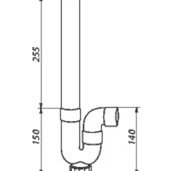 Sferaco Evacuation D'Évier-Siphon plastique M.A.L. - sortie horizontale -