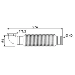 Wirquin Siphon pour évier - - Longueur 274 mm - Diamètre 40 mm
