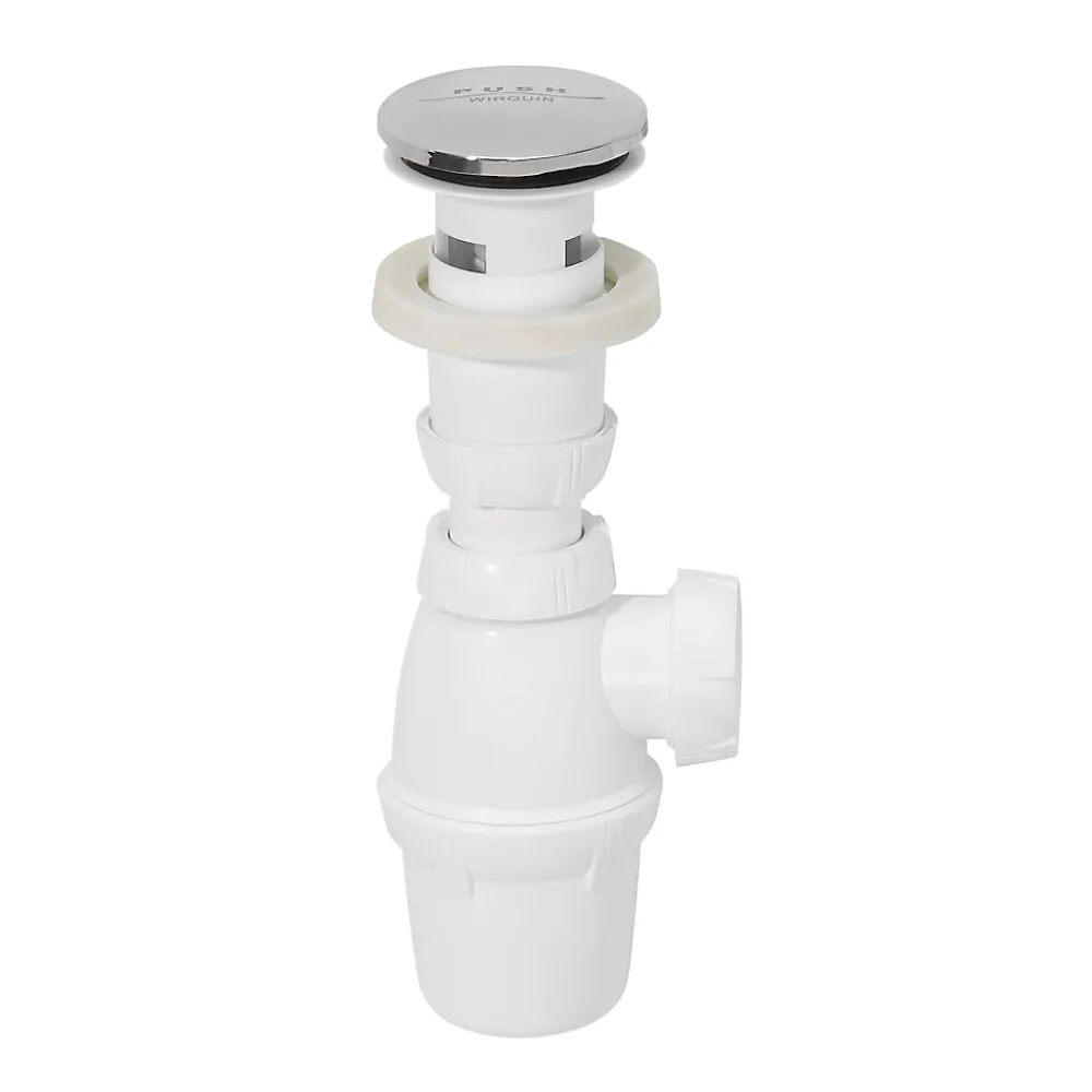 Wirquin Evacuation De Lavabo-Vasque|Bonde Pour Lavabo-Siphon réglable blanc 32mm et bonde
