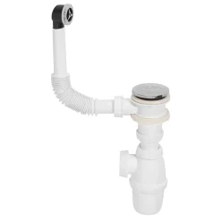 Wirquin Evacuation De Lavabo-Vasque|Siphon Pour Lavabo-Siphon réglable blanc 32mm et trop-plein circulaire
