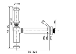 Wirquin Siphon réglable Teos noir Ø32 mm
