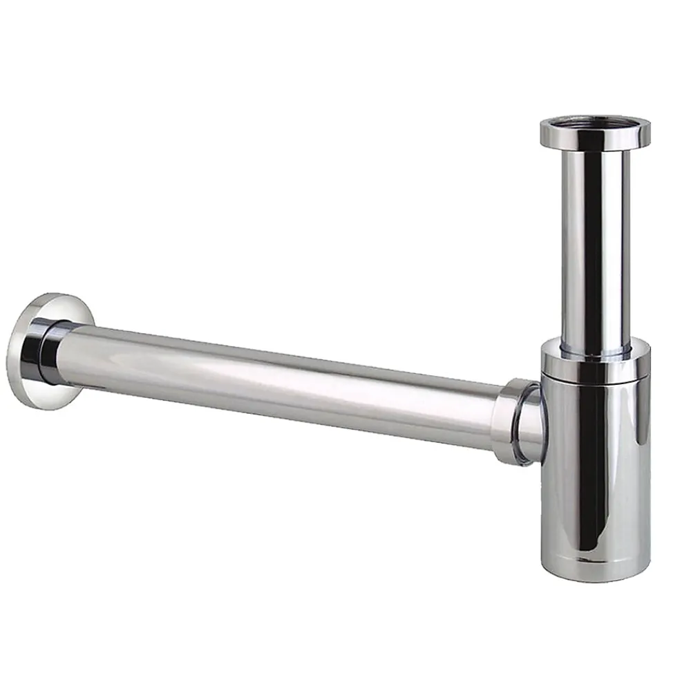 Pipe Wc-Siphon rond MIN avec finition chromée brillante en laiton Kibath