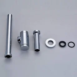 Pipe Wc-Siphon rond MIN avec finition chromée brillante en laiton Kibath