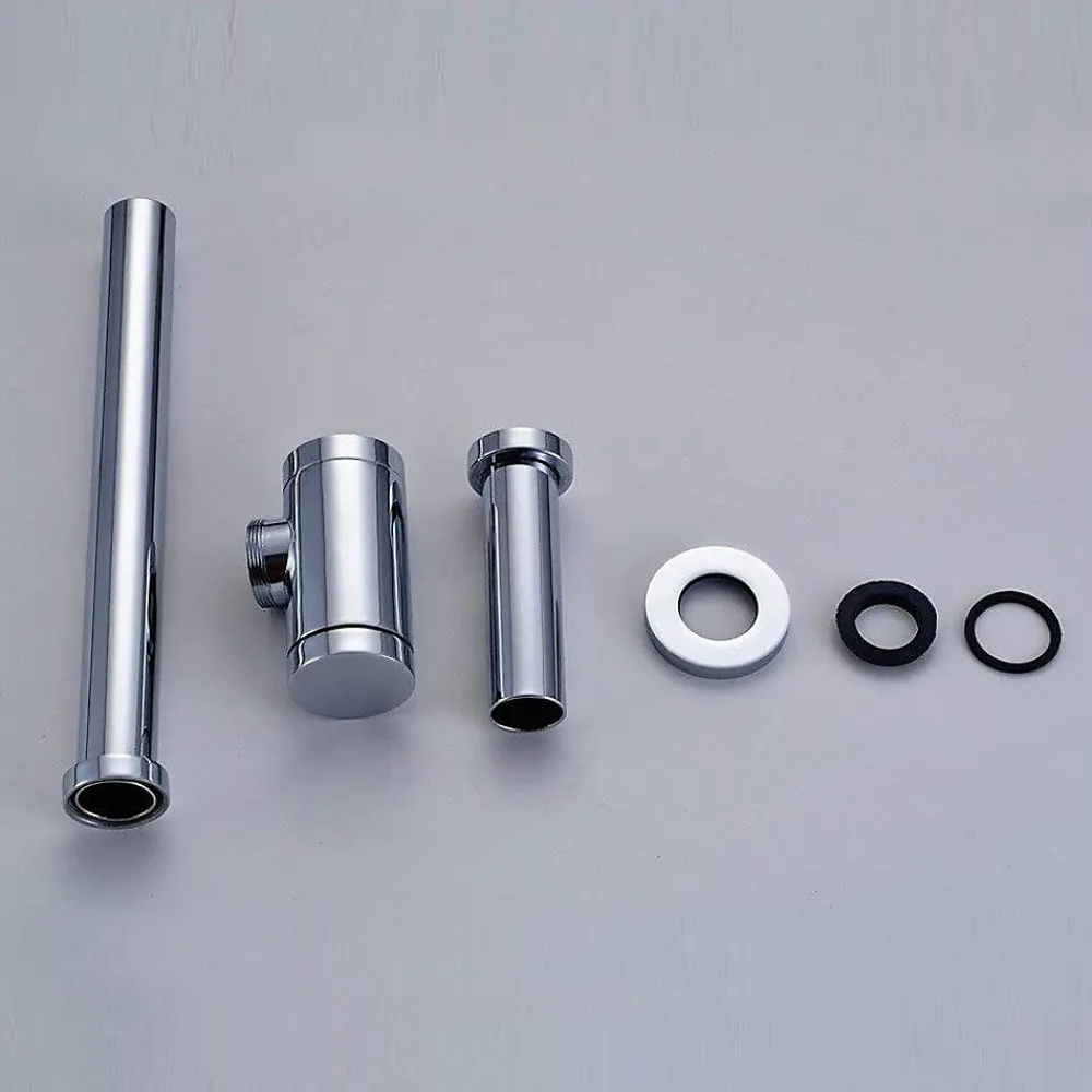 Pipe Wc-Siphon rond MIN avec finition chromée brillante en laiton Kibath