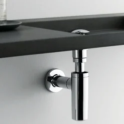 Pipe Wc-Siphon rond MIN avec finition chromée brillante en laiton Kibath