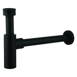 Pipe Wc-Siphon rond MIN avec finition NOIR mat en laiton Kibath