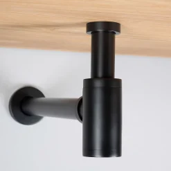 Pipe Wc-Siphon rond MIN avec finition NOIR mat en laiton Kibath