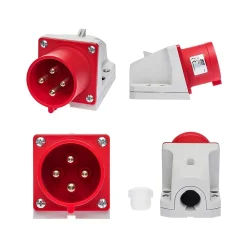 Ide Socle Male Triphasé 32a 3p+t 380v - 4 Broches - étanche Ip44 -