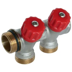 Somatherm for you - Collecteur de distribution 2 sorties, portée conique easy lock 3/4ek avec vannes