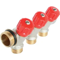 Somatherm for you - Collecteur de distribution 3 sorties à portée plate easy lock m15/21 avec vannes