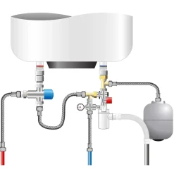 Somatherm for you Groupe De Sécurité Pour Chauffe-Eau-- Kit NF comprenant groupe de sécurité laiton et entonnoir siphon -