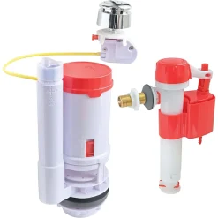 Somatherm for you Robinet Chasse D'Eau-- Pack mécanisme WC câble double chasse + Robinet flotteur alimentation réversible