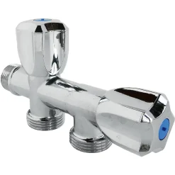 Somatherm for you Evacuation De Lave-Linge-- Robinet à clapet double sorties pour machine à laver - M1/2 - Sorties M3/4