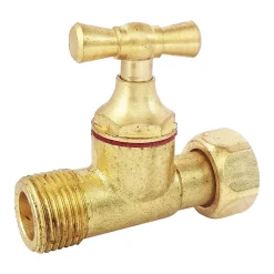 Somatherm for you Robinet Chasse D'Eau-- Robinet d'arrêt équerre à presse étoupe pour WC - 3/8 - Tête à clapet - nickelé