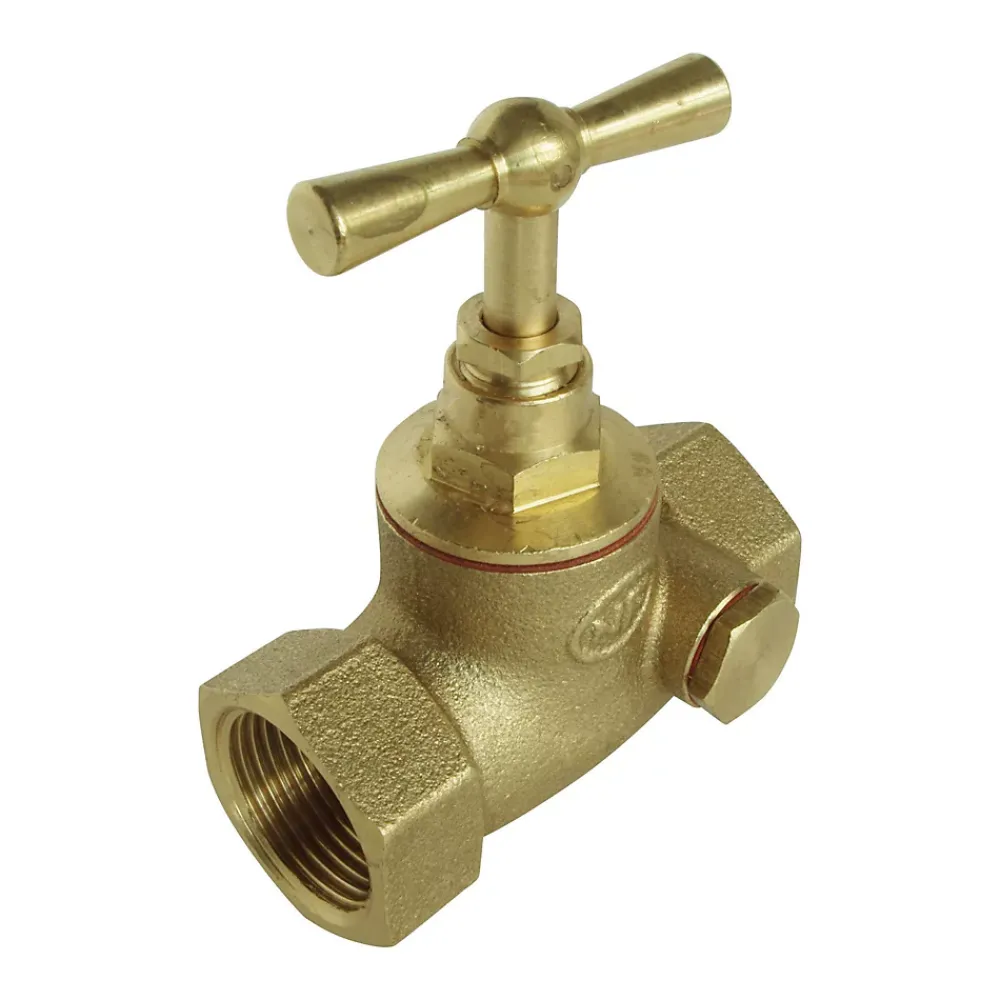 Somatherm for you - Robinet d'arrêt à potence à purge à visser - Double Femelle 3/4 - Laiton brut