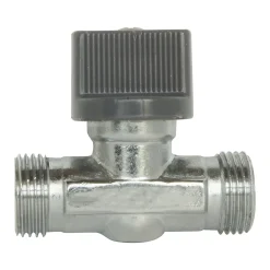 Somatherm for you - Robinet d'arrêt chromé droit 1/4 tour - double Mâle MM12/17 - En laiton Chromé