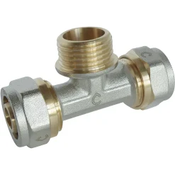 Somatherm for you - Té à visser pour tube Multicouche diam 20 - Mâle 15/21 au centre : diam 20 -M15/21-diam 20