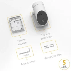 Somfy Caméra De Surveillance-1875326 - Outdoor Camera 2 blanche - Caméra de surveillance extérieure wifi avec détection intelligente - 1080p Full HD - Sirène 110 dB