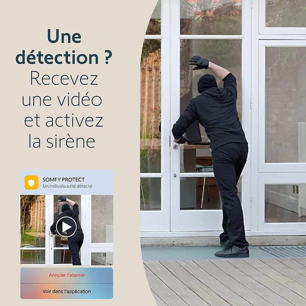 Somfy Caméra De Surveillance-1875326 - Outdoor Camera 2 grise - Caméra de surveillance extérieure wifi avec détection intelligente - 1080p Full HD - Sirène 110 dB