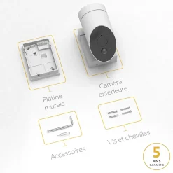 Somfy Caméra De Surveillance-1875326 - Outdoor Camera 2 grise - Caméra de surveillance extérieure wifi avec détection intelligente - 1080p Full HD - Sirène 110 dB
