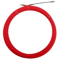 Tecnid Sonde tire-fils à câble hélicoïdal, rouge, diam. 4,2 mm, 20 mètres, avec bornes M5 interchangeables