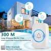 Deko Sonnette extérieure sans fil étanche à 300 mètres, kit de sonnette avec récepteur enfichable pour la maison au Bureau, blanc
