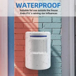 Deko Sonnette Et Carillon-Sonnette électrique sans fil avec 1 récepteur et 1 détecteur de mouvement PIR, blanche