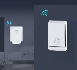 Deko Sonnette Et Carillon-Sonnette électronique étanche à 200 m, 1 récepteur de sonnette enfichable avec 1 émetteur cinétique
