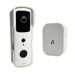 Somlife Visiophone-Sonnette portier HD app tuya smart life autonome sans fils alerte direct smartphone, vision nocture carillon fourni