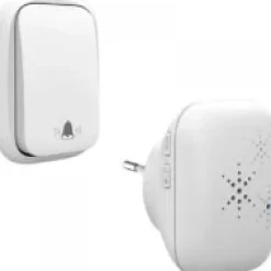 Deko Sonnette sans Fil et sans Pile Extérieur Étanche IP 44 Neige Pluie Humidité,blanc