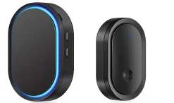 Deko Sonnette sans fil extérieure étanche, sonnette alimentée par batterie de 300 mètres, 60 mélodies, 5 niveaux de volume
