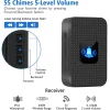 Deko Sonnette sans fil, sonnette électronique d'extérieur étanche IP55, portée 300 m, 38 mélodies, 5 niveaux de volume, noire