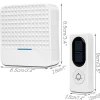 Deko Sonnette sans fil Sonnette solaire électronique sans fil, blanche