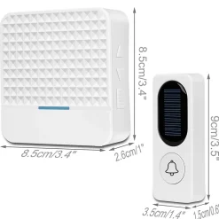 Deko Sonnette sans fil Sonnette solaire électronique sans fil, blanche