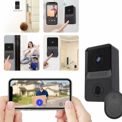 Deko Sonnette Et Carillon-Sonnette vidéo sans fil, compatible avec sonnette intelligente, connexion sans fil, caméra 1080p (avec batterie)