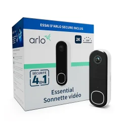 Arlo Sonnette Et Carillon-Sonnette vidéo sans fil connectée Essential2 2k blanc