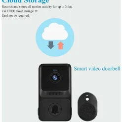 Deko Sonnette vidéo sans fil haute résolution 1080P