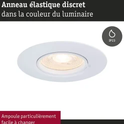 Paulmann Spot encastré Kit de 3 fixe rond 90mm GU10 max. 3x10W 230V gradable Blanc